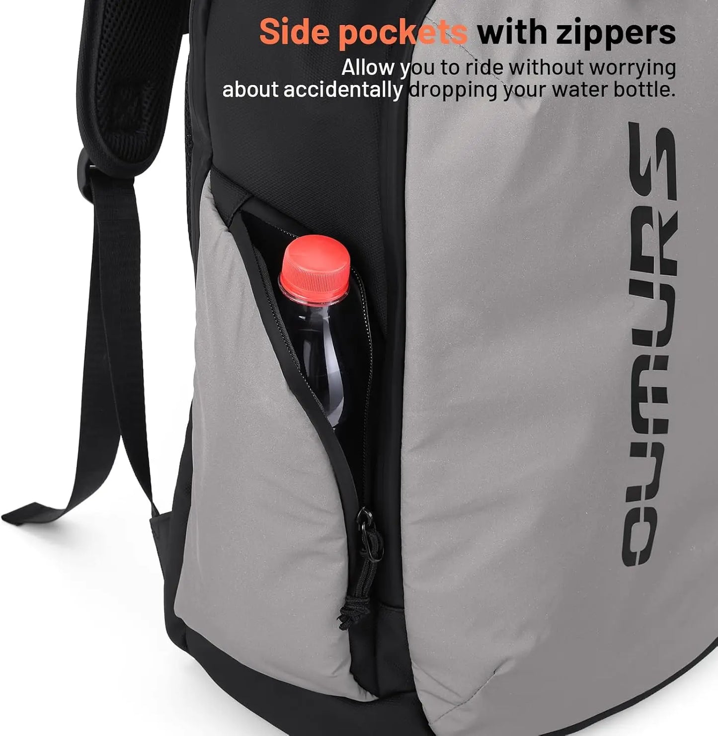 1800D Water-resistant Laptop Backpack for Motorcycle, Travel, Cycling, Work, Sport, Hiking, Gym, Black