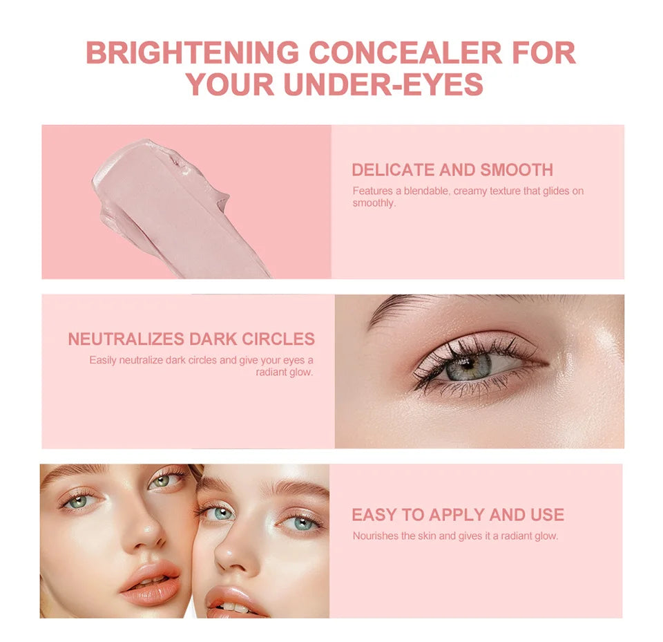 Eye Concealer And Brightening Cream Covers Dark Circles And Bags Under Eyes Brightens Nourishes Eyes Korean Girls Eye Cosmetics