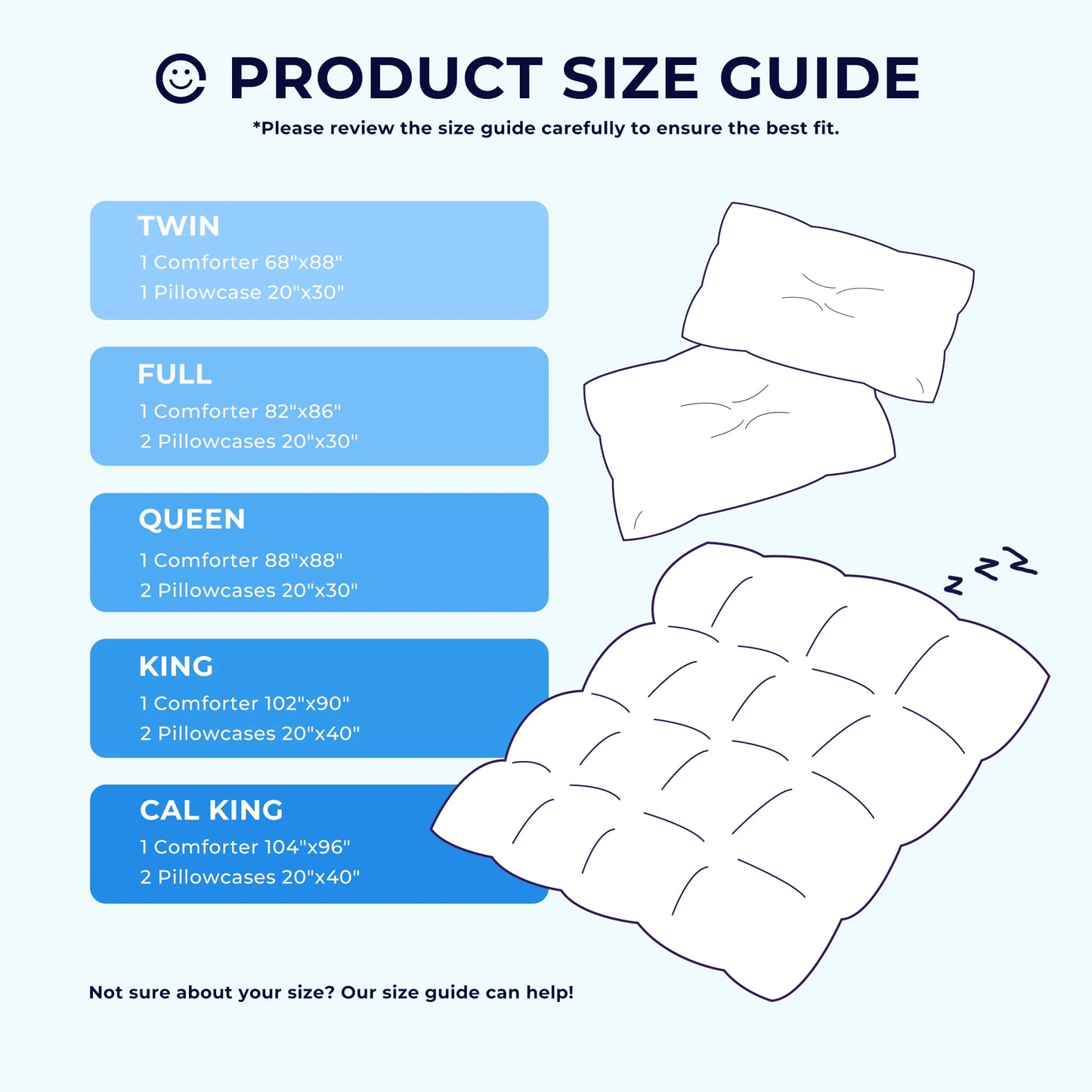 King Size Cooling Comforter Set - 2/3 Piece All-Season Bedding Set, Soft Breathable Lightweight Bedding with 1 Comforter and 1 or 2 Matching Pillow Shams, Easy Care