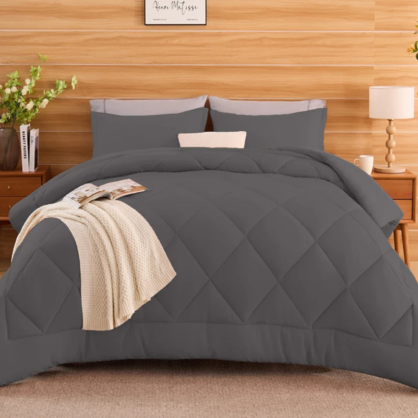 King Size Cooling Comforter Set - 2/3 Piece All-Season Bedding Set, Soft Breathable Lightweight Bedding with 1 Comforter and 1 or 2 Matching Pillow Shams, Easy Care