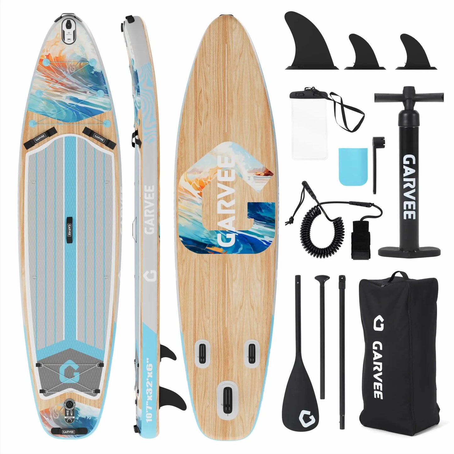 Extra Wide Stable Inflatable Stand Paddle Paddle Board for Adults & Youth – Ultra-Light PVC, Non-Slip EVA Deck, 450lbs Capacity, Adjustable Paddle, High Pressure Pump & Backpack