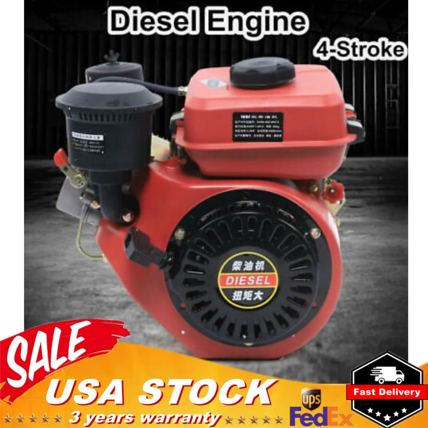 Recoil Start System Diesel Motor Diesel Engine 4-Stroke 3hp Single-Cylinder for Go Cart Chipper Log Splitter Lawn Mower