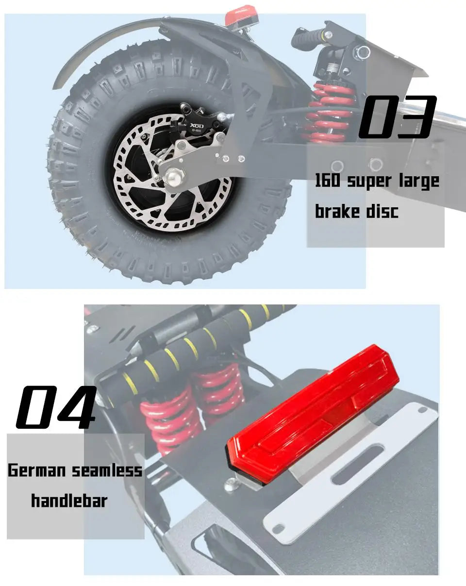 TOURSOR X14 4000W*2 Dual Motor 60V45Ah Battery E-Scooter Electric Scooter For Adults 14" Off-road Tire Foldable Road EScooter