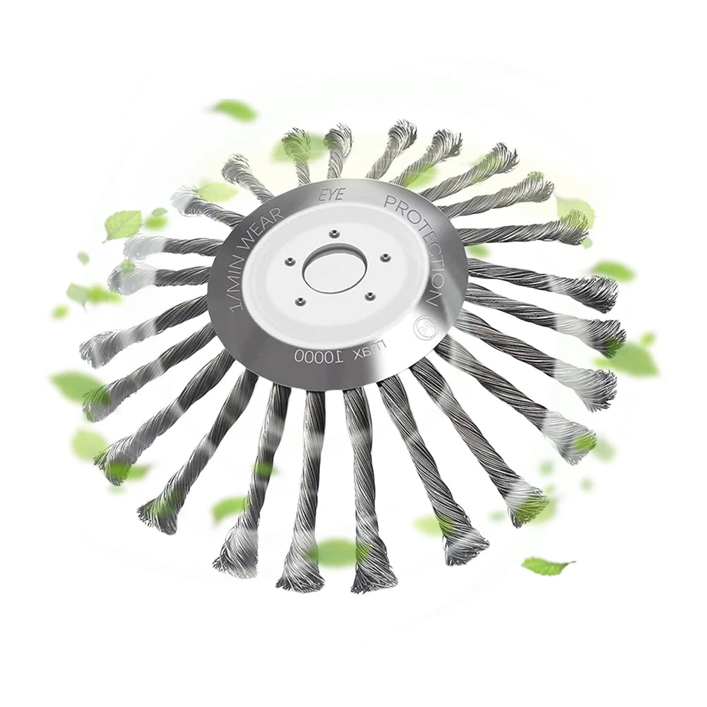 10inch Derusting Weeding Wheel Universal Garden Weeding Brush Removal Rust Rotary Weed Brush Lawn Mower Brush Cutter Accessories