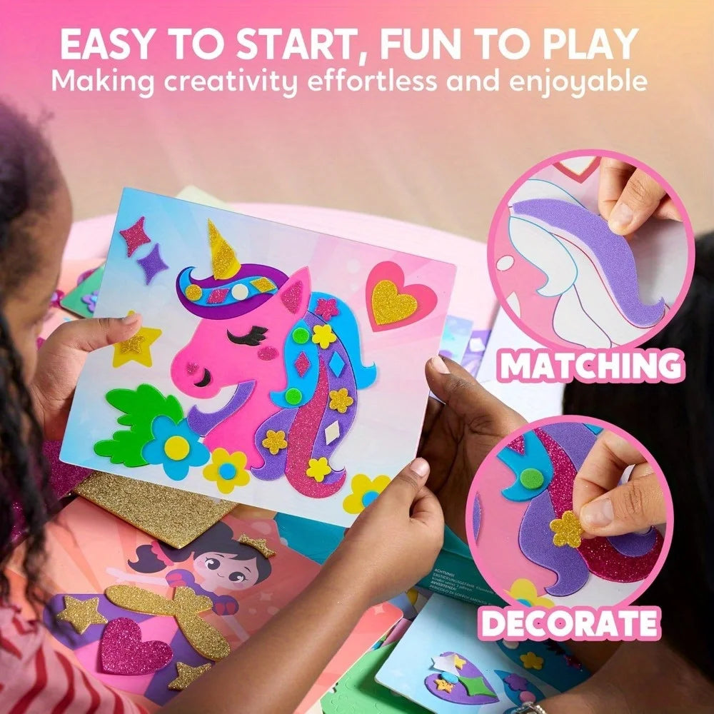 JOYFY Kids Foam Art Kit EVA Foam Stickers with 6 Art Board and 800+ Stickers DIY Arts Crafts for Boys Girls Age 3+ Birthday Gift