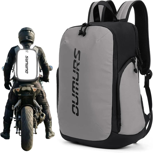 1800D Water-resistant Laptop Backpack for Motorcycle, Travel, Cycling, Work, Sport, Hiking, Gym, Black