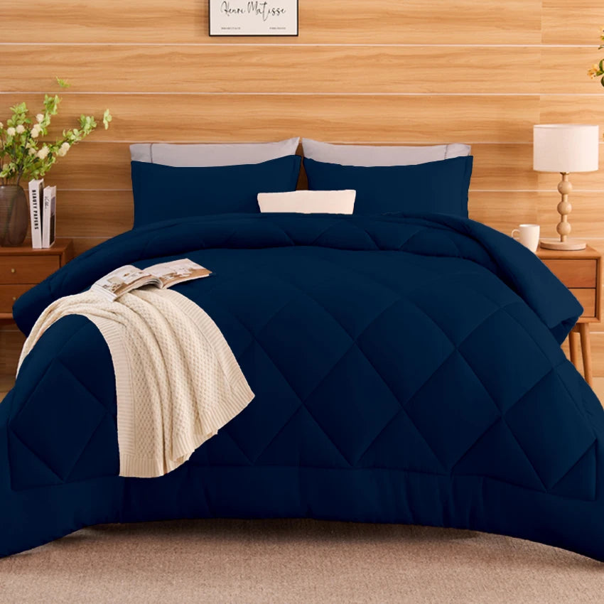 King Size Cooling Comforter Set - 2/3 Piece All-Season Bedding Set, Soft Breathable Lightweight Bedding with 1 Comforter and 1 or 2 Matching Pillow Shams, Easy Care