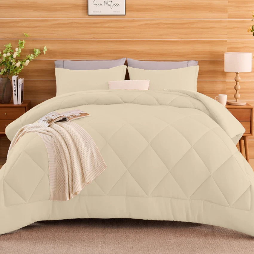 King Size Cooling Comforter Set - 2/3 Piece All-Season Bedding Set, Soft Breathable Lightweight Bedding with 1 Comforter and 1 or 2 Matching Pillow Shams, Easy Care