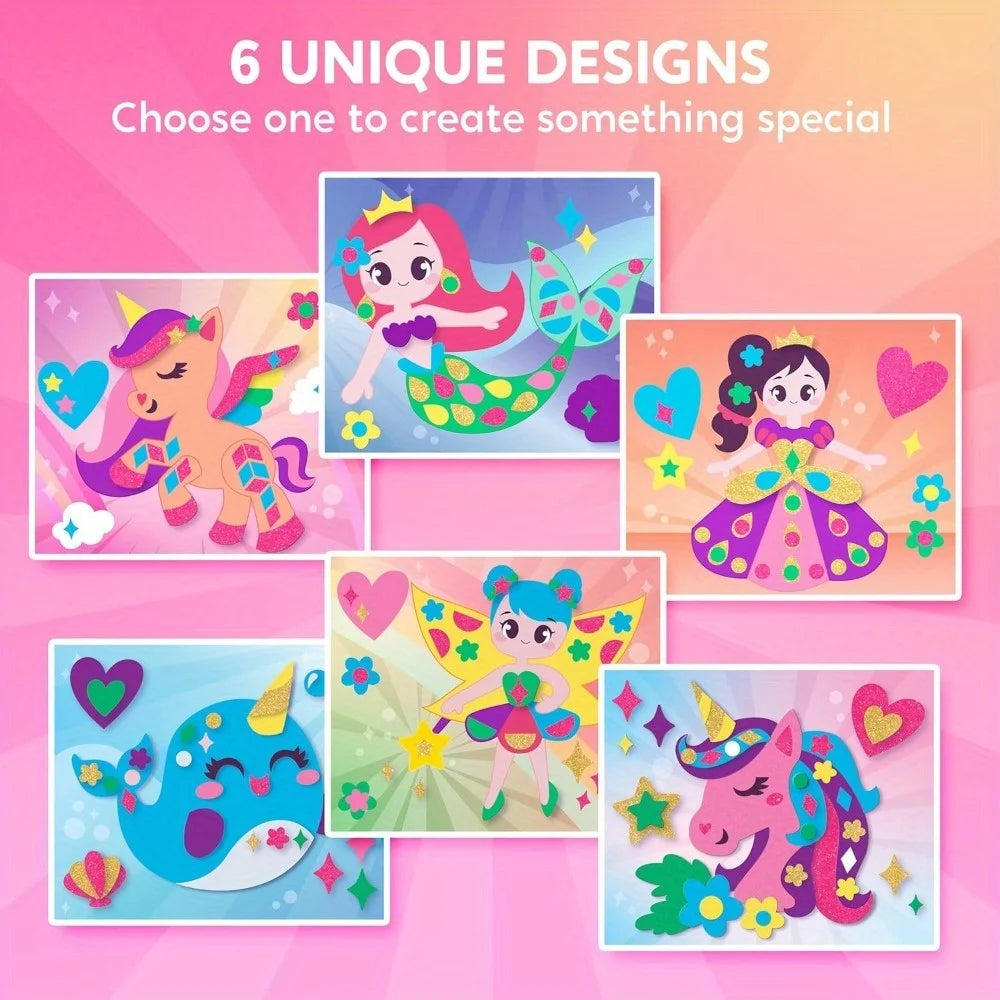 JOYFY Kids Foam Art Kit EVA Foam Stickers with 6 Art Board and 800+ Stickers DIY Arts Crafts for Boys Girls Age 3+ Birthday Gift