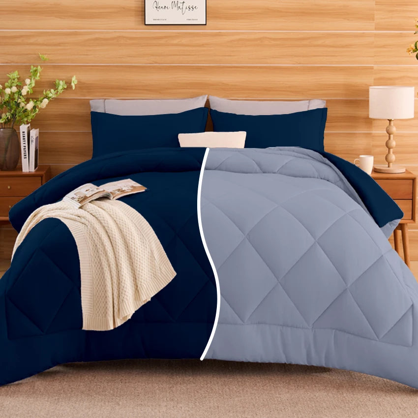 King Size Cooling Comforter Set - 2/3 Piece All-Season Bedding Set, Soft Breathable Lightweight Bedding with 1 Comforter and 1 or 2 Matching Pillow Shams, Easy Care