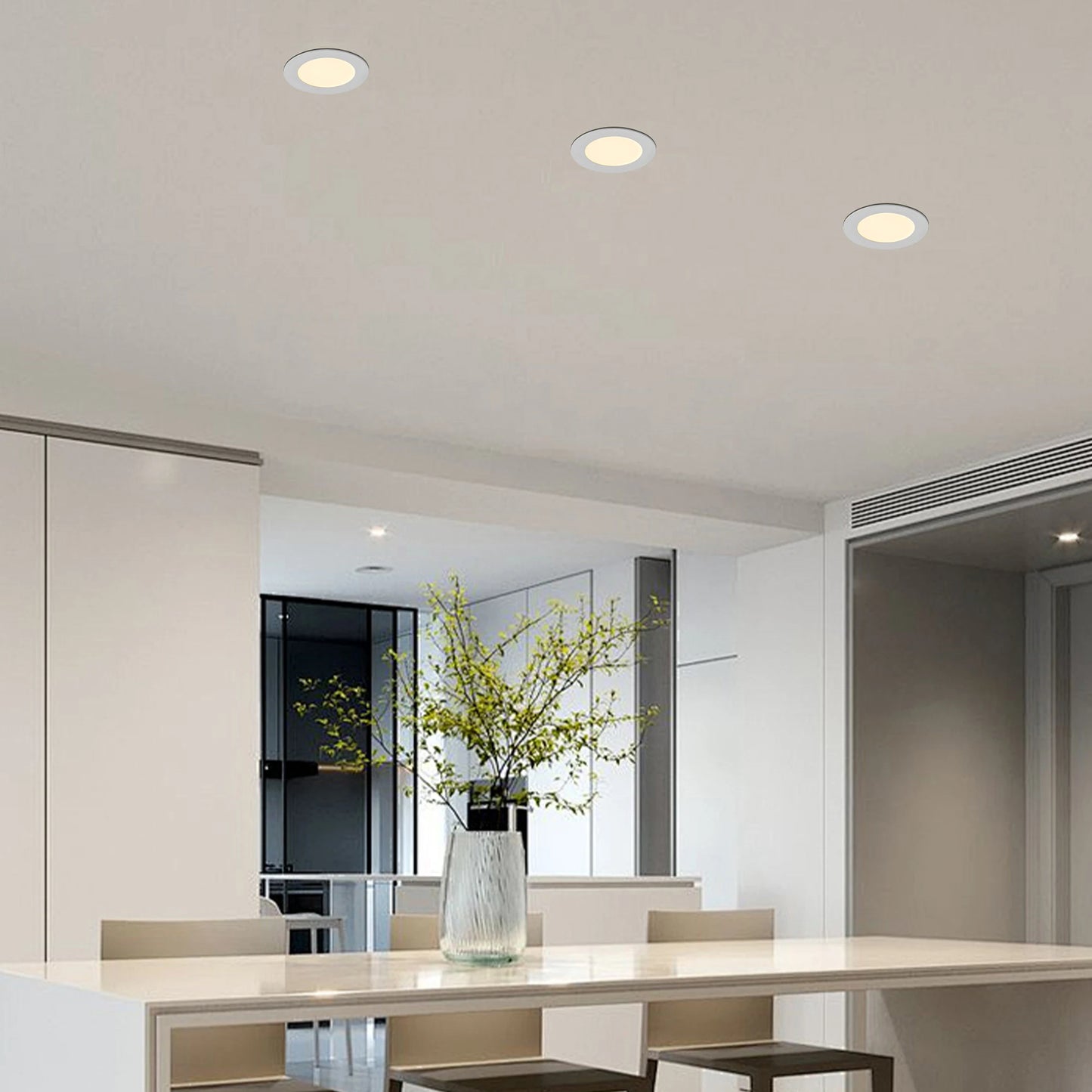 12-Pack LED Recessed Lights with Junction Box, Dimmable Downlights, 3000K-5000K Adjustable Color, Energy-Efficient Ceiling Light
