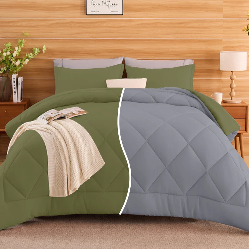 King Size Cooling Comforter Set - 2/3 Piece All-Season Bedding Set, Soft Breathable Lightweight Bedding with 1 Comforter and 1 or 2 Matching Pillow Shams, Easy Care