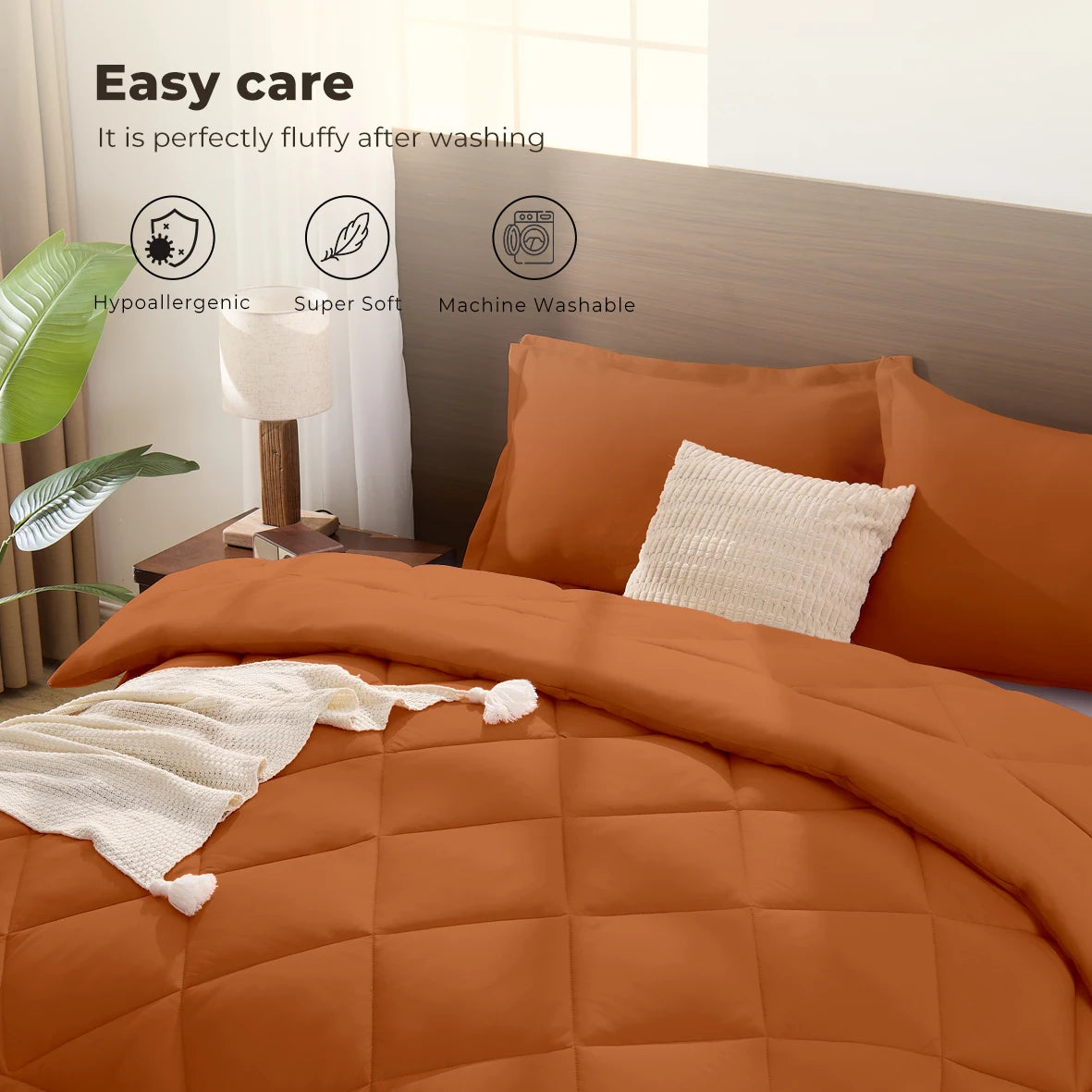 King Size Cooling Comforter Set - 2/3 Piece All-Season Bedding Set, Soft Breathable Lightweight Bedding with 1 Comforter and 1 or 2 Matching Pillow Shams, Easy Care