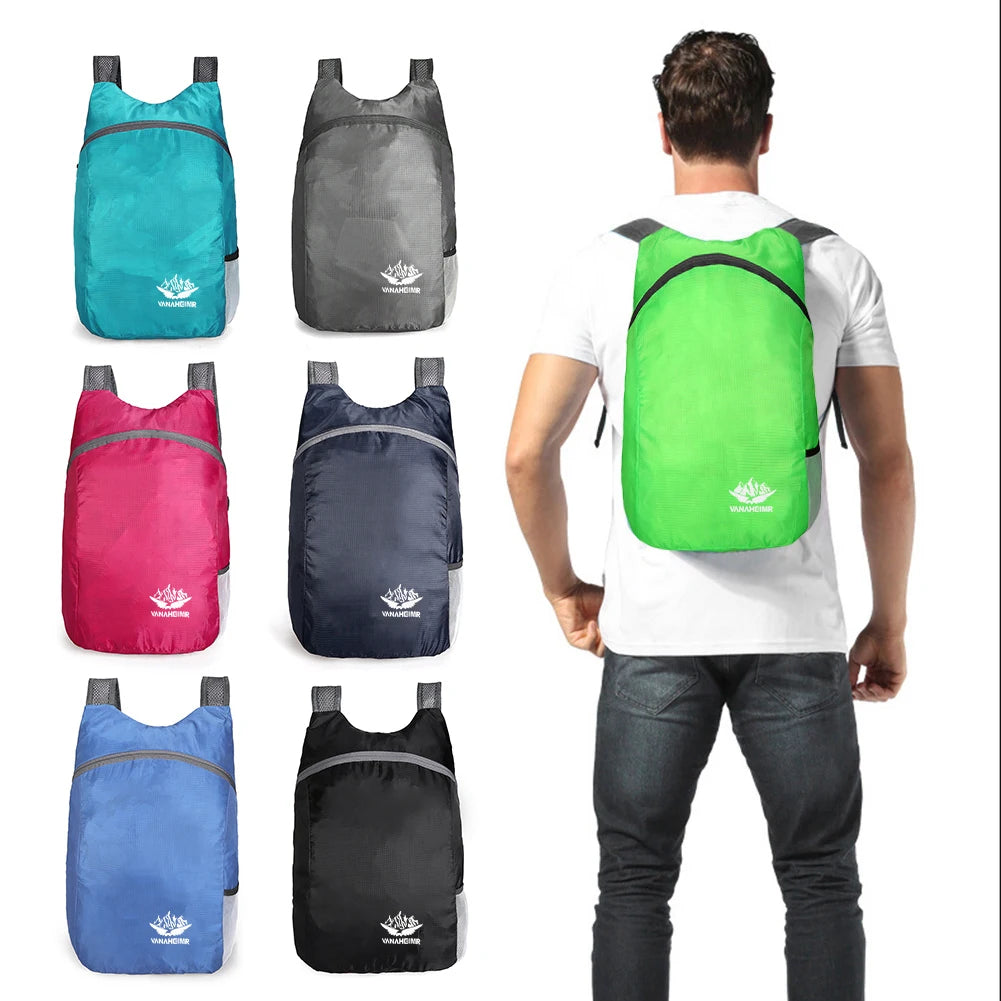 Nylon Travel Knapsack Breathable Foldable Mountaineering Rucksacks Waterproof Lightweight for Men Women for Hiking Fishing