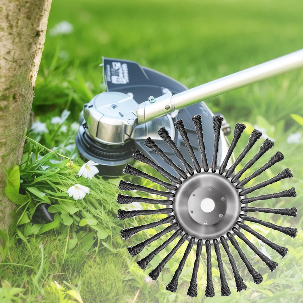 10inch Derusting Weeding Wheel Universal Garden Weeding Brush Removal Rust Rotary Weed Brush Lawn Mower Brush Cutter Accessories