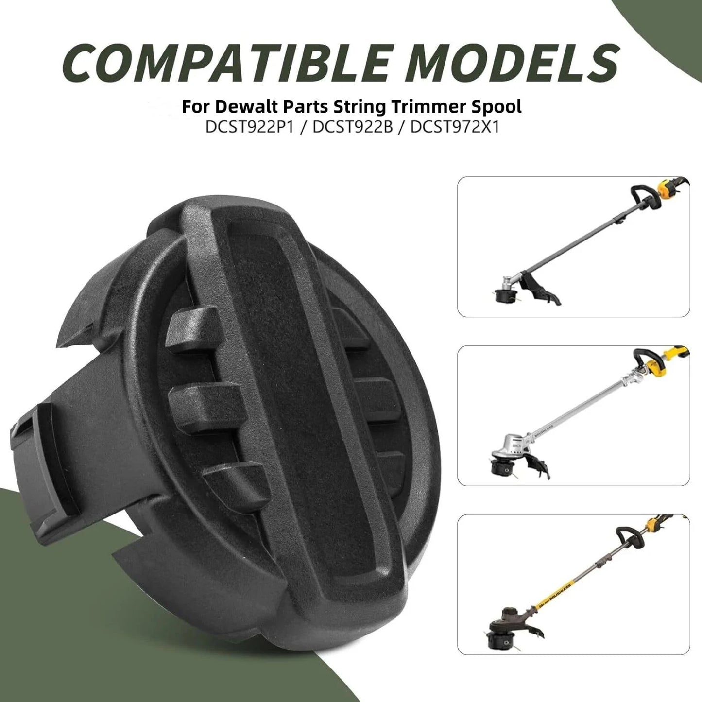 2pcs Trimmer Head & Spring Replacement DWO1DT995 for Dewalt DCST922 DCST922P1 DCST922B DCST925 DCST972X1 String Trimmer Head