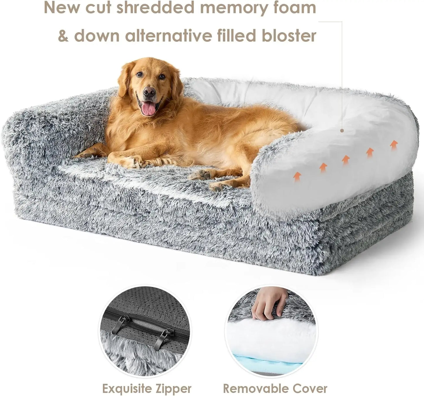 Foldable Human Dog Bed, 72x44x11 Orthopedic Memory Foam Pet Couch for Adults with Waterproof Cover & Non-Slip Bottom