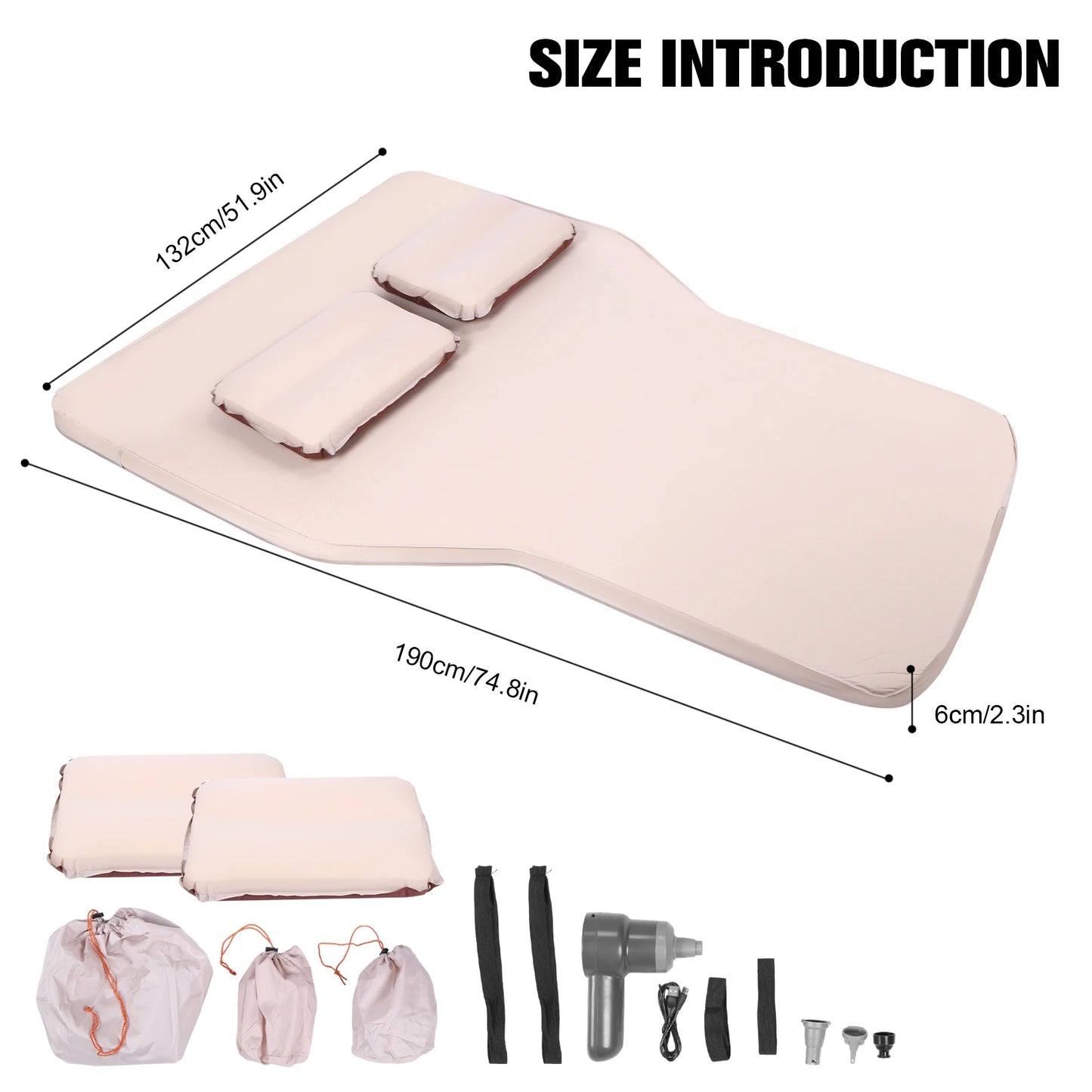 2.36 Inch Thick Camping Sleeping Pad with Pillow Inflatable Sleeping Pads Easy Inflate&Deflate for Backpacking Hiking Traveling