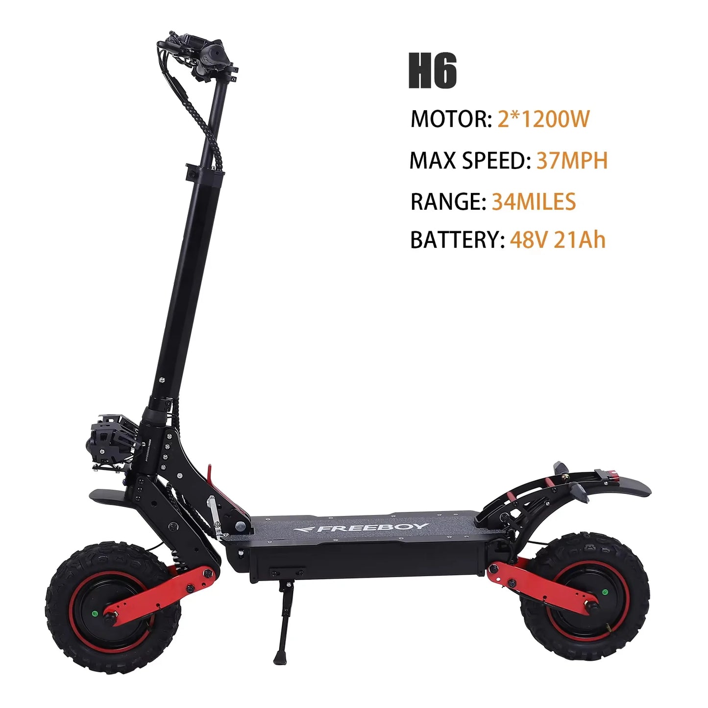 FREEBOY H6/H9 Electric Scooter for Adults 1200W Dual Motor 48V 21AH Folding E-Scooter with 11 Inch Fat Tires E-Mountain Scooter