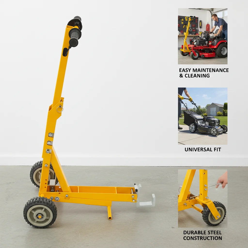 Yellow Manual Lawn Mower Lift 800lbs Capacity Lawn Mower Lift Tool for Lawn Mower Maintenance and Repair